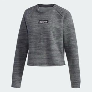 Adidas Women’s Essentials French Terry Sweatshirt Small Heather Gray Crop Fit